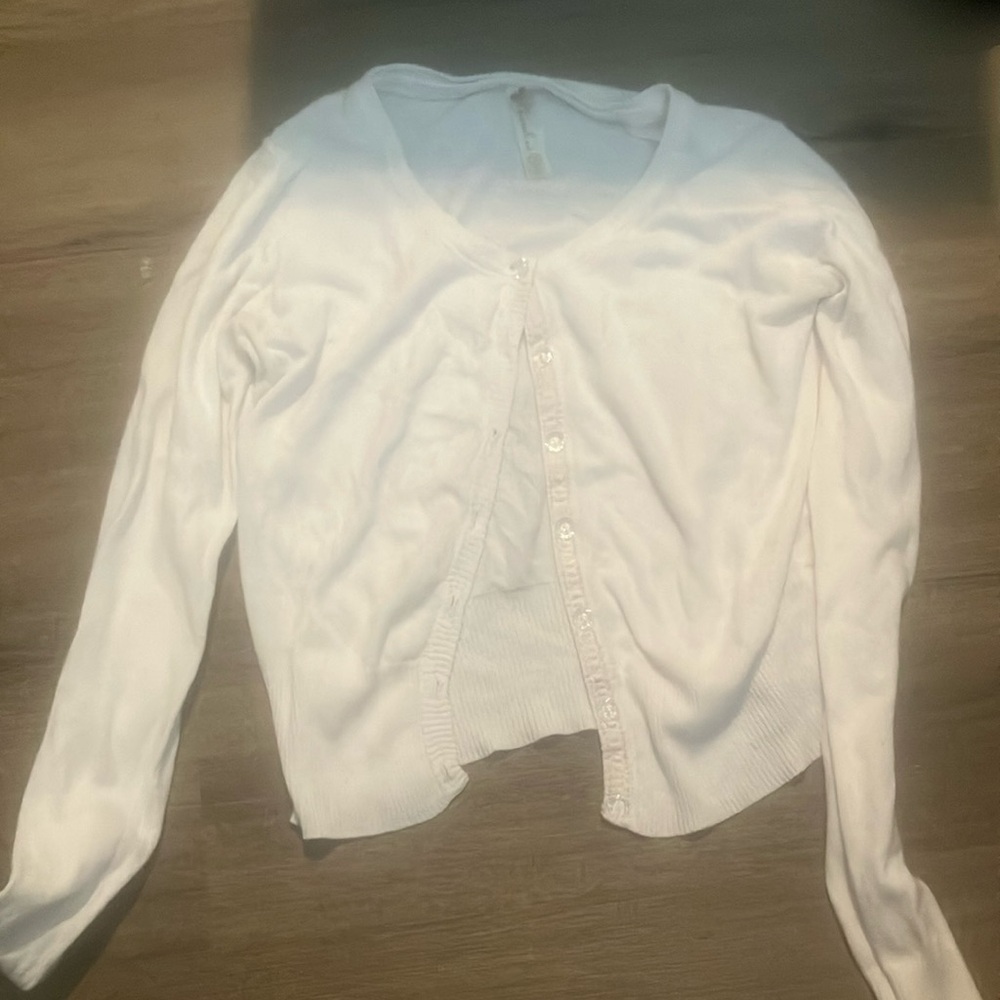 Cherokee Ivory Button-Up Sweater